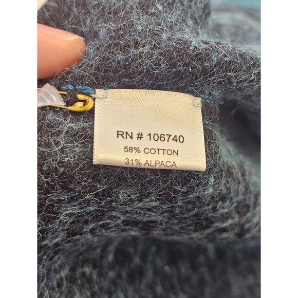 ALK Women's XL NorthStyle Teal Floral Embroidered Tunic Alpaca Blnd Cardigan EUC - Picture 8 of 9